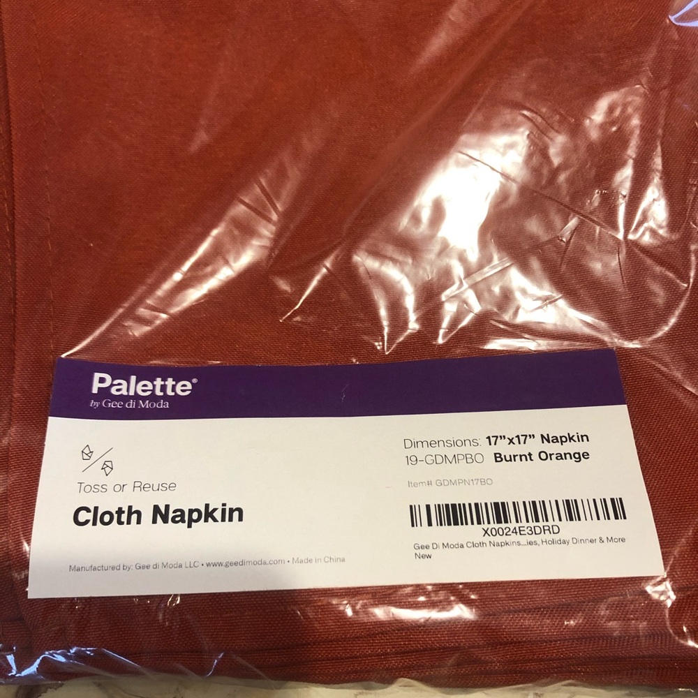 Set of 48 burnt orange napkins